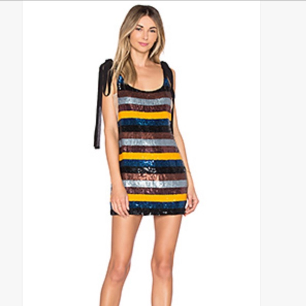 NBD Dress Mireya mini Stripe Sequin NEW SZ XS